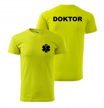 Poháry.com® Tričko DOKTOR limetkové/černý potisk XL pánské
