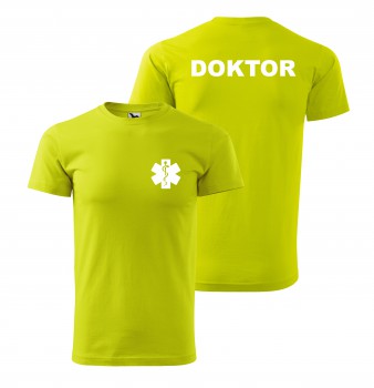 Poháry.com® Tričko DOKTOR limetkové/bílý potisk XL pánské