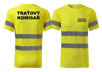 Poháry.com® Reflexní tričko žluté Traťový komisař L pánské