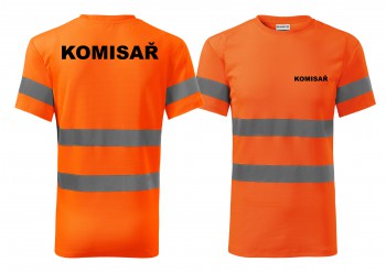 Poháry.com®   Reflexní tričko oranžové Komisař - XXL pánské