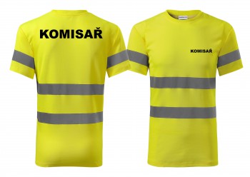 Poháry.com® Reflexní tričko žluté Komisař S pánské