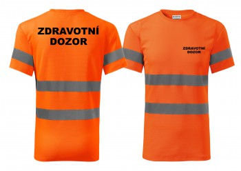 Poháry.com® Reflexní tričko oranžové Zdravotní dozor XL pánské