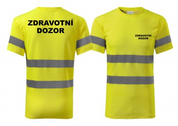 Poháry.com® Reflexní tričko žluté Zdravotní dozor S pánské