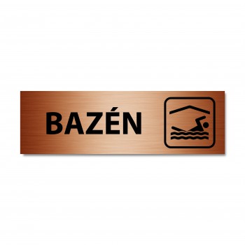 Poháry.com® Popisek dveří - Bazén bronz