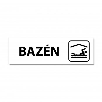 Poháry.com®  Popisek dveří - Bazén bílý hliník