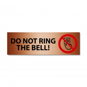Poháry.com® Značení na dveře - Do not ring the bell! bronz