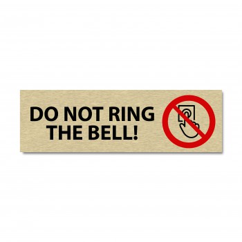 Poháry.com® Značení na dveře - Do not ring the bell! zlato