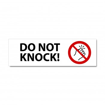Poháry.com® Značení na dveře - Do not knock! bílý hliník