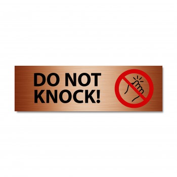 Poháry.com® Značení na dveře - Do not knock! bronz