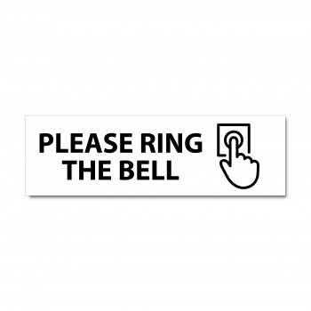 Poháry.com® Značení na dveře - Please ring the bell bílý hliník