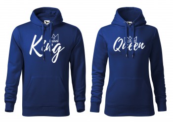 Poháry.com® Mikiny King&amp;Queen kral. modré - M420