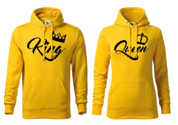 Poháry.com® Mikiny King&amp;Queen žluté - M61
