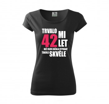 Poháry.com® Tričko k narozeninám 42 let - černé XL dámské