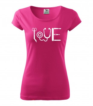Poháry.com® Tričko pro zdravotní sestřičku D29 - růžové XS dámské