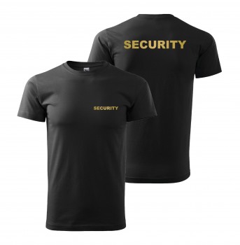 Poháry.com® Tričko SECURITY černé se zlatým potiskem XXL pánské