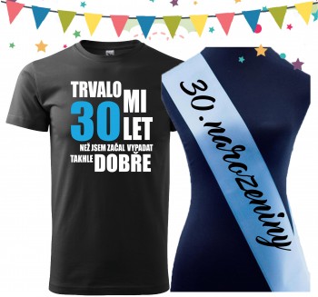 Poháry.com® Narozeninové tričko se šerpou k 30. narozeninám