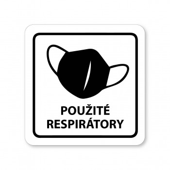 Poháry.com® Piktogram Použité respirátory 02 - bílý hliník