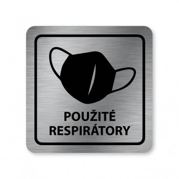 Poháry.com® Piktogram Použité respirátory 02 - stříbro
