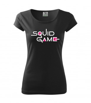 Poháry.com® Dámské tričko Hra na oliheň černé - Squid game 02 XL dámské