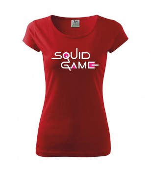 Poháry.com® Dámské tričko Hra na oliheň červené - Squid game 02