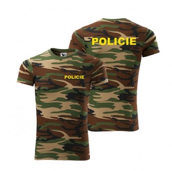 Poháry.com® Tričko Camouflage Brown Policie XS pánské