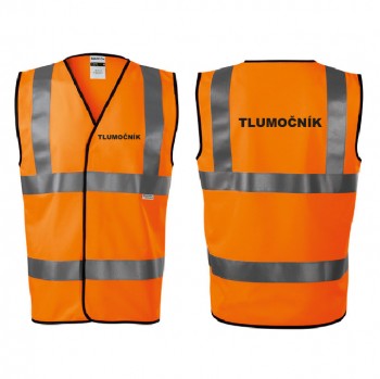 Poháry.com®  Reflexní vesta oranžová Tlumočník - M unisex