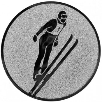 Poháry.com® Emblém skoky na lyžích stříbro 25 mm