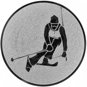 Poháry.com® Emblém lyžování sjezd - slalom stříbro 25 mm