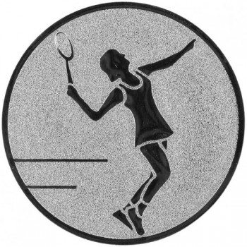 Poháry.com® Emblém tenis žena stříbro 25 mm