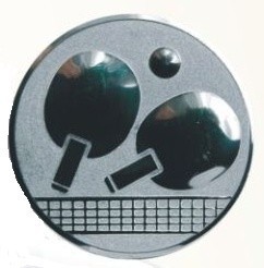 Poháry.com® Emblém stolní tenis stříbro 50 mm