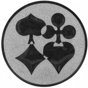 Poháry.com® Emblém pokerové karty stříbro 50 mm