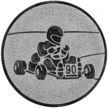 Poháry.com® Emblém motokáry stříbro 25 mm