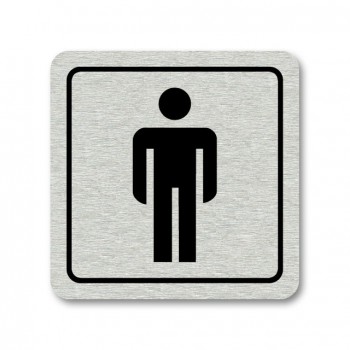 Poháry.com® Piktogram WC muži stříbro