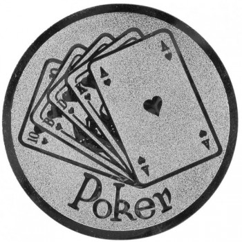 Poháry.com® Emblém poker stříbro 25 mm