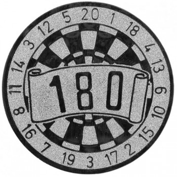 Poháry.com® Emblém šipky-bingo stříbro 25 mm