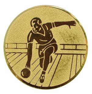 Poháry.com® Emblém bowling-muž zlato 25 mm