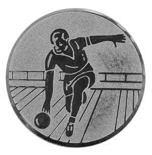 Poháry.com® Emblém bowling-muž stříbro 50 mm
