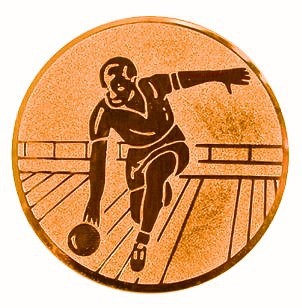 Poháry.com® Emblém bowling-muž bronz 25 mm