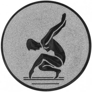 Poháry.com® Emblém gymnastika žena stříbro 50 mm