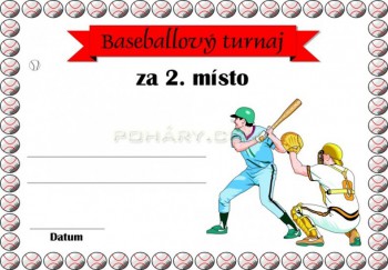Poháry.com® Diplom baseball D08
