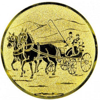 Poháry.com® Emblém vozatajské spřežení zlato 50 mm