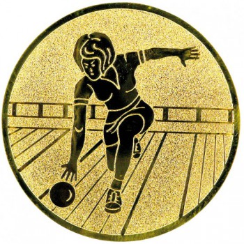 Poháry.com® Emblém bowling-žena zlato 50 mm