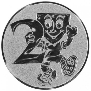 Poháry.com® Emblém 2. místo smail stříbro 25 mm
