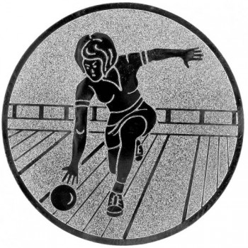 Poháry.com® Emblém bowling žena stříbro 25 mm