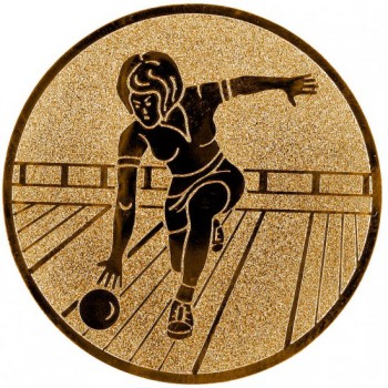 Poháry.com® Emblém bowling žena bronz 25 mm