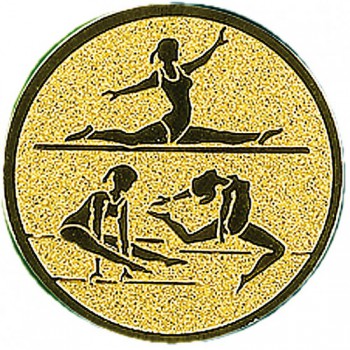 Poháry.com® Emblém gymnastika víceboj ženy zlato 25 mm