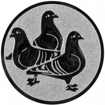 Poháry.com® Emblém holubi stříbro 25 mm