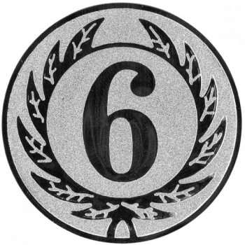 Poháry.com® Emblém 6. místo stříbro 25 mm