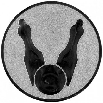 Poháry.com® Emblém kuželky stříbro 25 mm