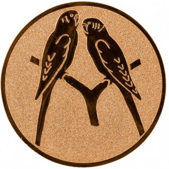 Poháry.com® Emblém papoušci bronz 25 mm